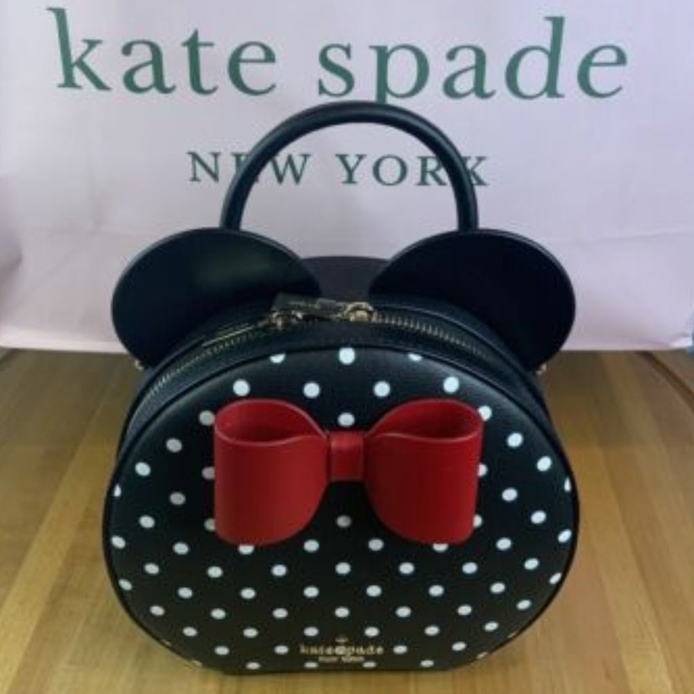 Kate Spade NWT Disney Minnie Mouse Small Refined Grain Leather Crossbody Handbag
